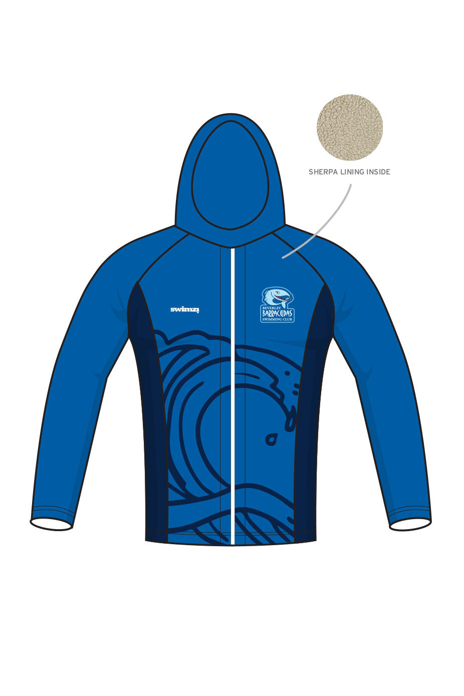 Beverley Barracudas SC Adult Unisex Winter Zipped Performance Hoodie image 0