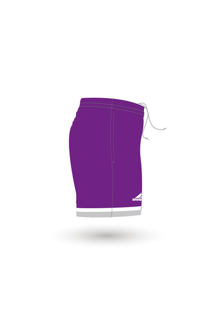 Newham & University of East London Swimming Club Adult Unisex Sport Shorts - Zipped Pockets - Purple image 1