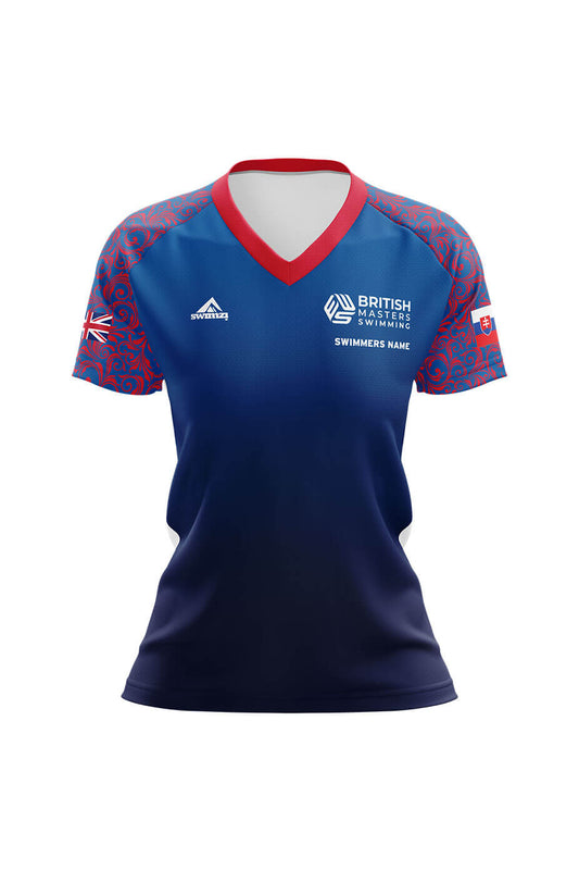 British Masters Swimming Adult Female Club Shirt - V-Neck - Navy image 0