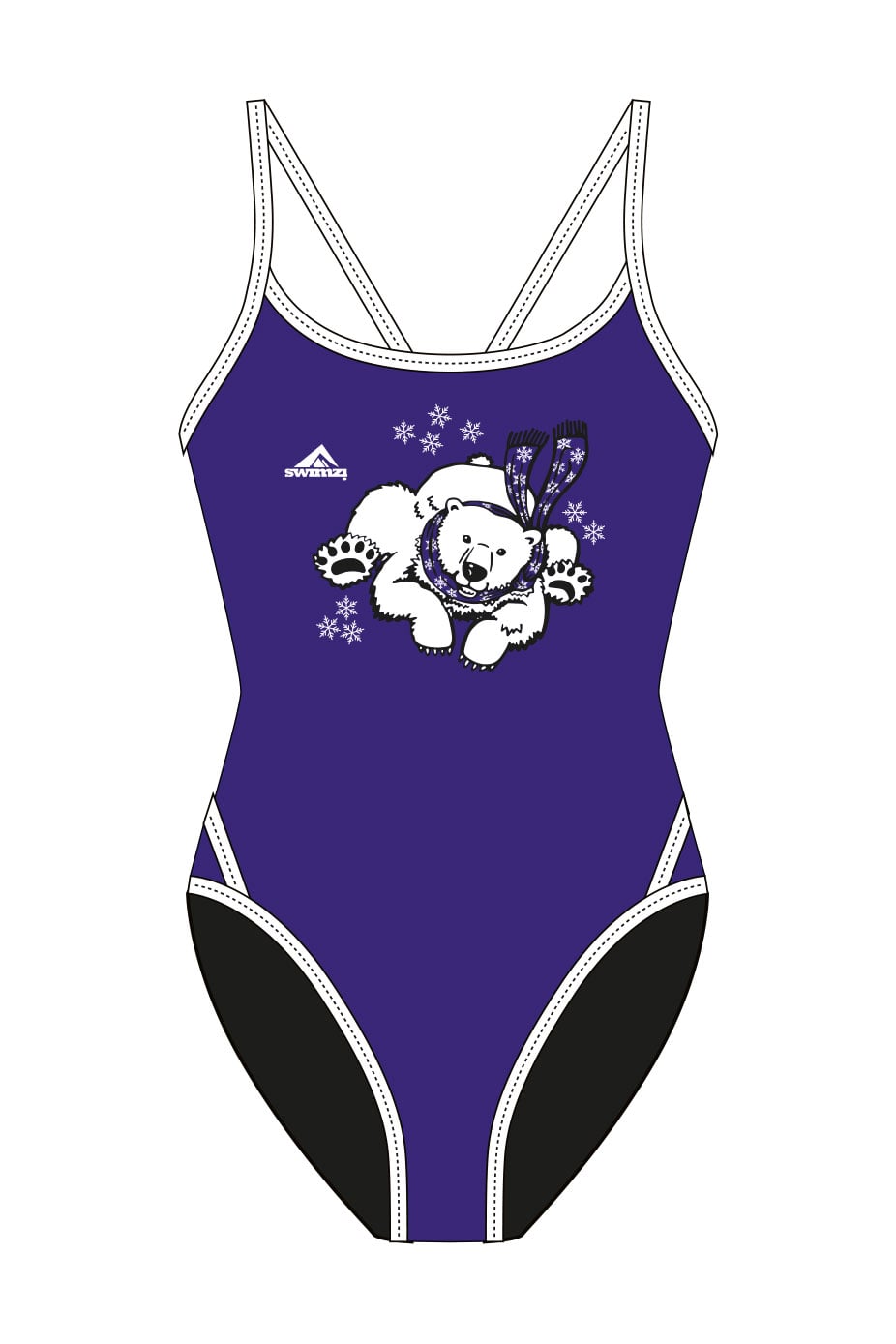 Polar Bear Challenge Adult Female Polar Bear Thinstrap Swimsuit - Purple image 0