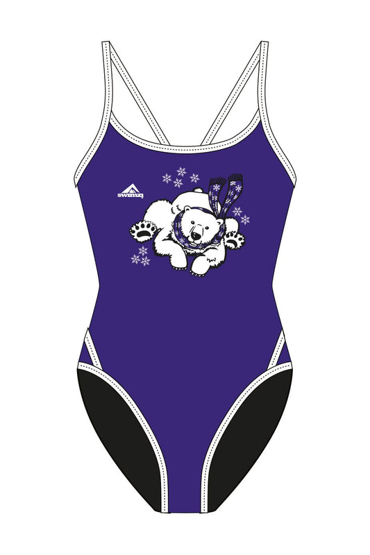 Polar Bear Challenge Adult Female Polar Bear Thinstrap Swimsuit - Purple image 0