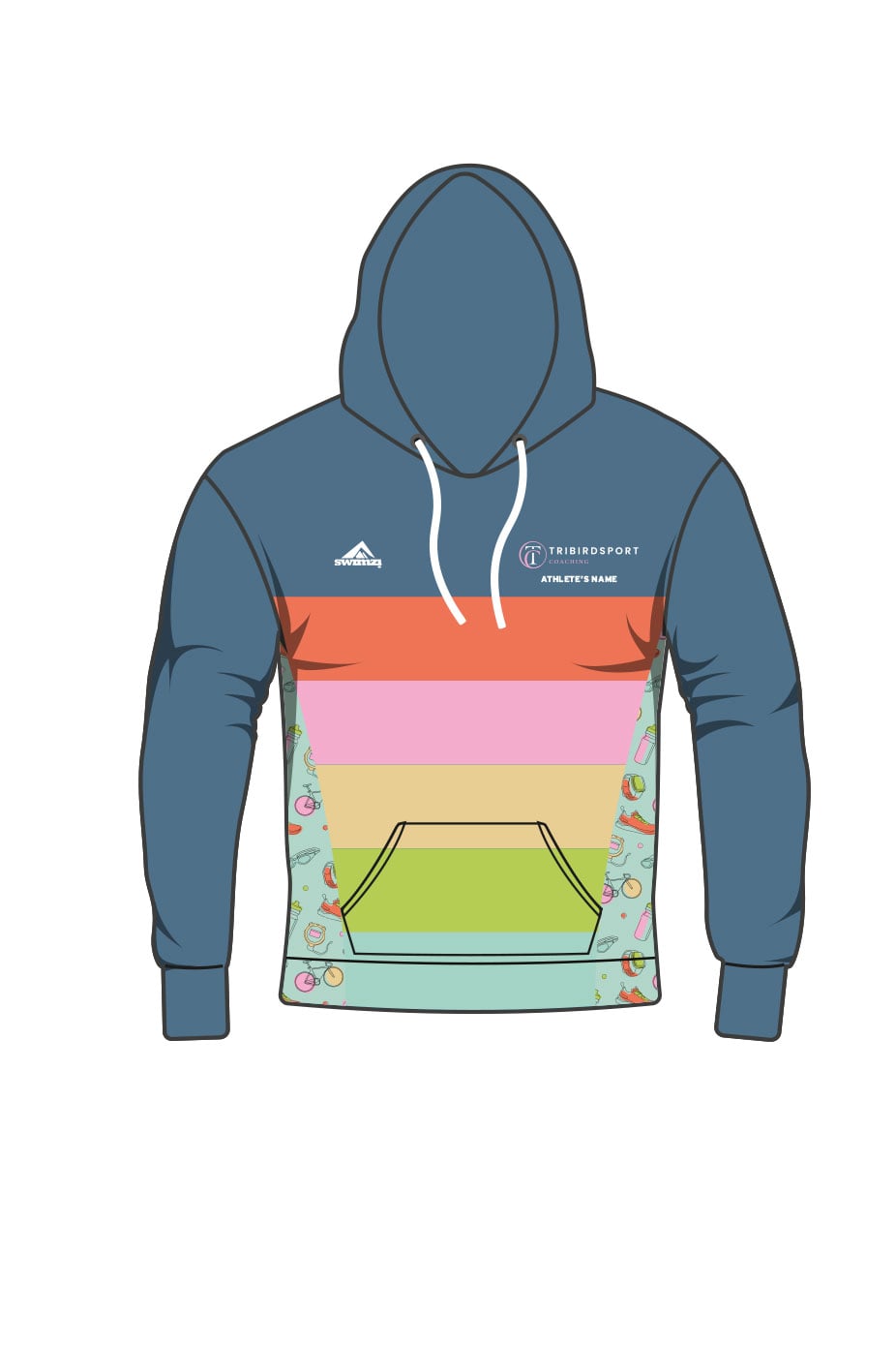Tribirdsport Coaching Adult Unisex Pullover Performance Hoodie - Blue image 0