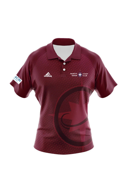 North Coast Swim Club Adult Female Supporters Shirt - Polo Neck - Maroon image 0