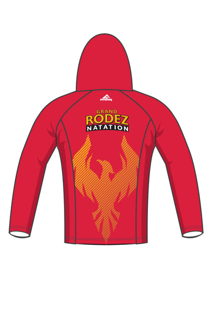 Rodez Natation Adult Unisex Zipped Performance Hoodie - Red image 1