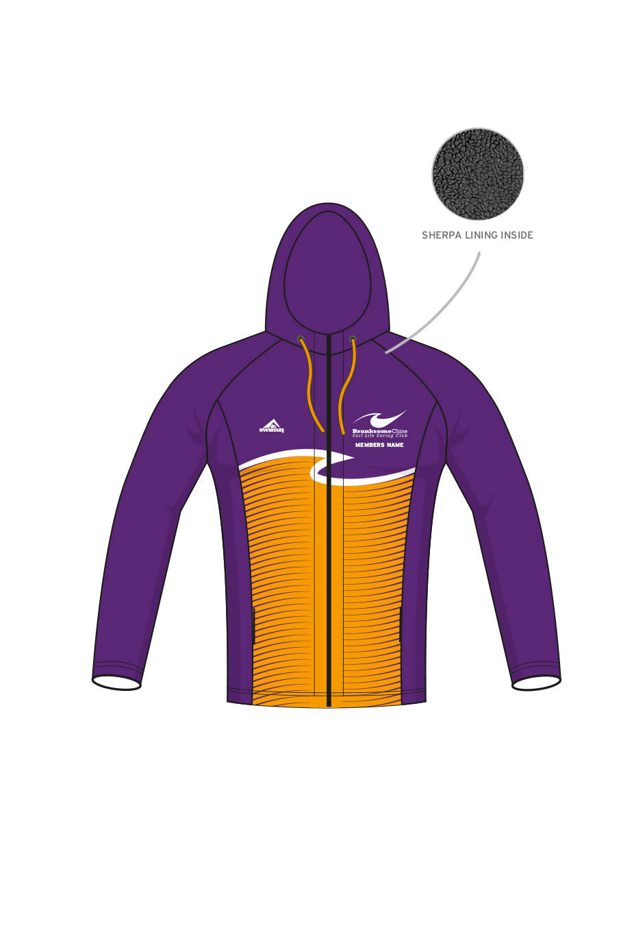 Branksome Chine Surf Life Saving Club Adult Unisex Winter Zipped Performance Hoodie image 0
