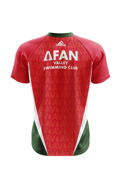 Afan Valley SC Adult Unisex Red Club Shirt - V-Neck image 1