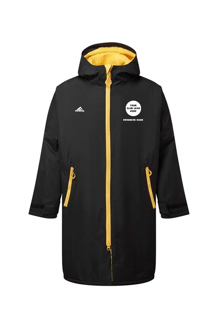 Team Robe Shop Adult Unisex Swimzi Team Robe - Black & Sun Yellow image 0