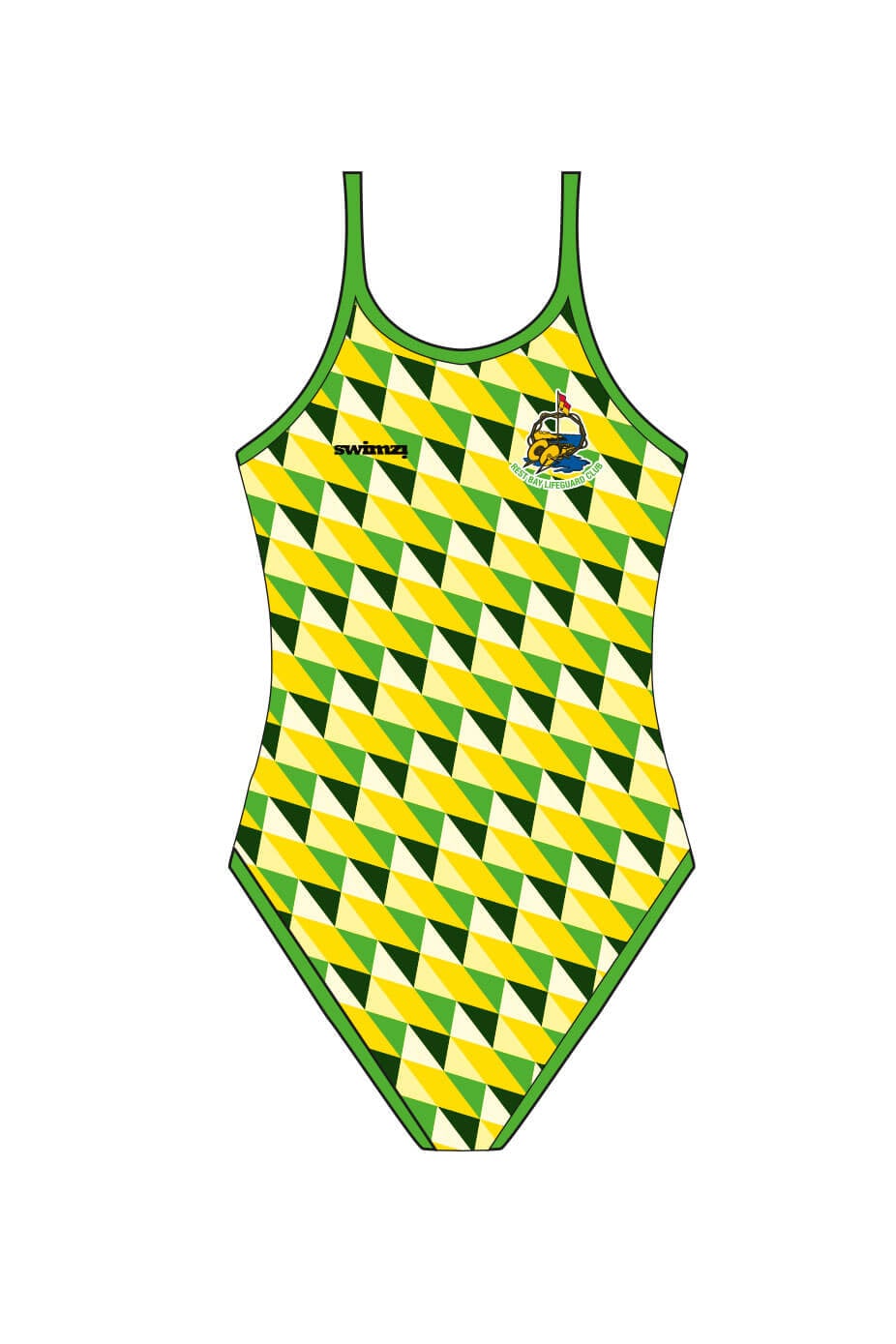 Rest Bay Lifeguards SC Kids Female Thinstrap Swimsuit - Green image 0