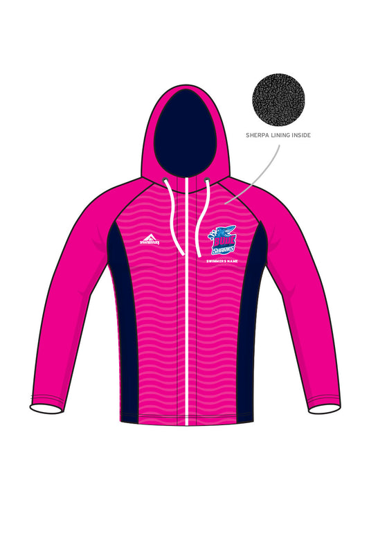 Bude Sharks Adult Unisex Winter Zipped Performance Hoodie - Pink image 0