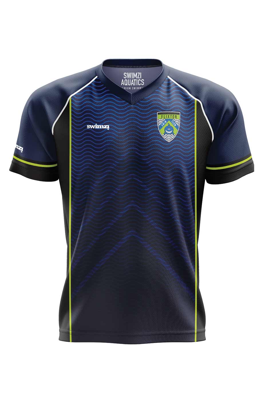 Flixton Swim Team Adult Unisex Polyester Coach Shirt - V-Neck image 0
