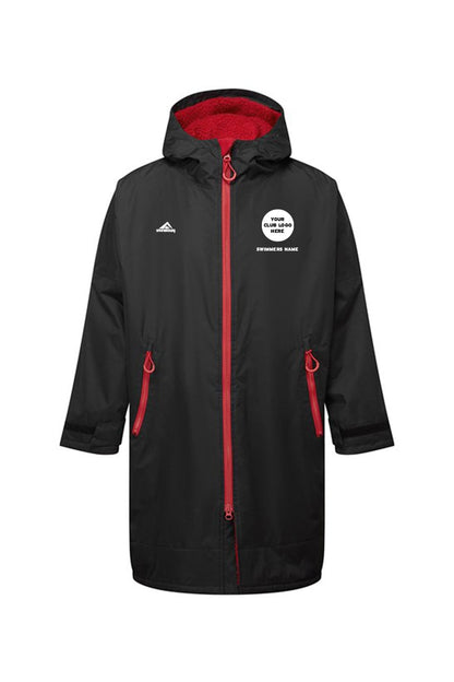 Team Robe Shop Adult Unisex Swimzi Team Robe - Black & Red image 0