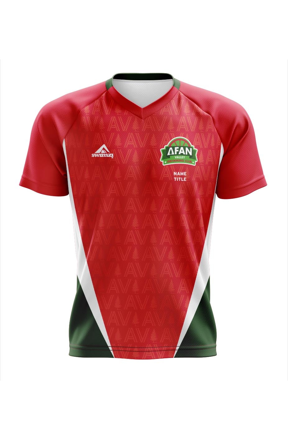 Afan Valley SC Adult Unisex Red Club Shirt - V-Neck image 0