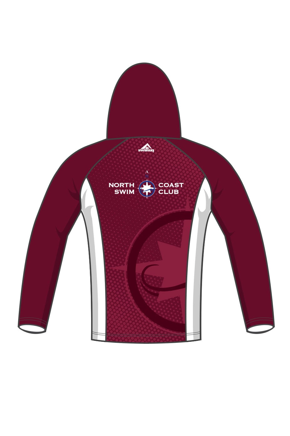 North Coast Swim Club Adult Unisex Zipped Winter Performance Hoodie - Maroon image 1
