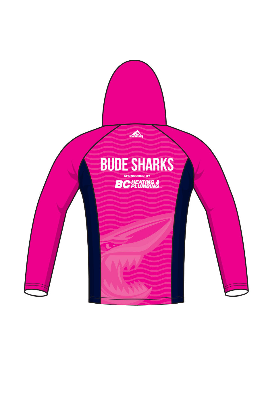 Bude Sharks Adult Unisex Winter Pullover Performance Hoodie - Pink image 1