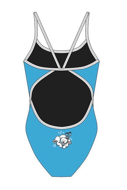 Polar Bear Challenge Adult Female Polar Bear Thinstrap Swimsuit - Blue image 1