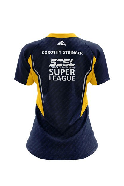Schools Swimming Super League Adult Female Dorothy Stringer School Club Shirt - V-Neck image 1