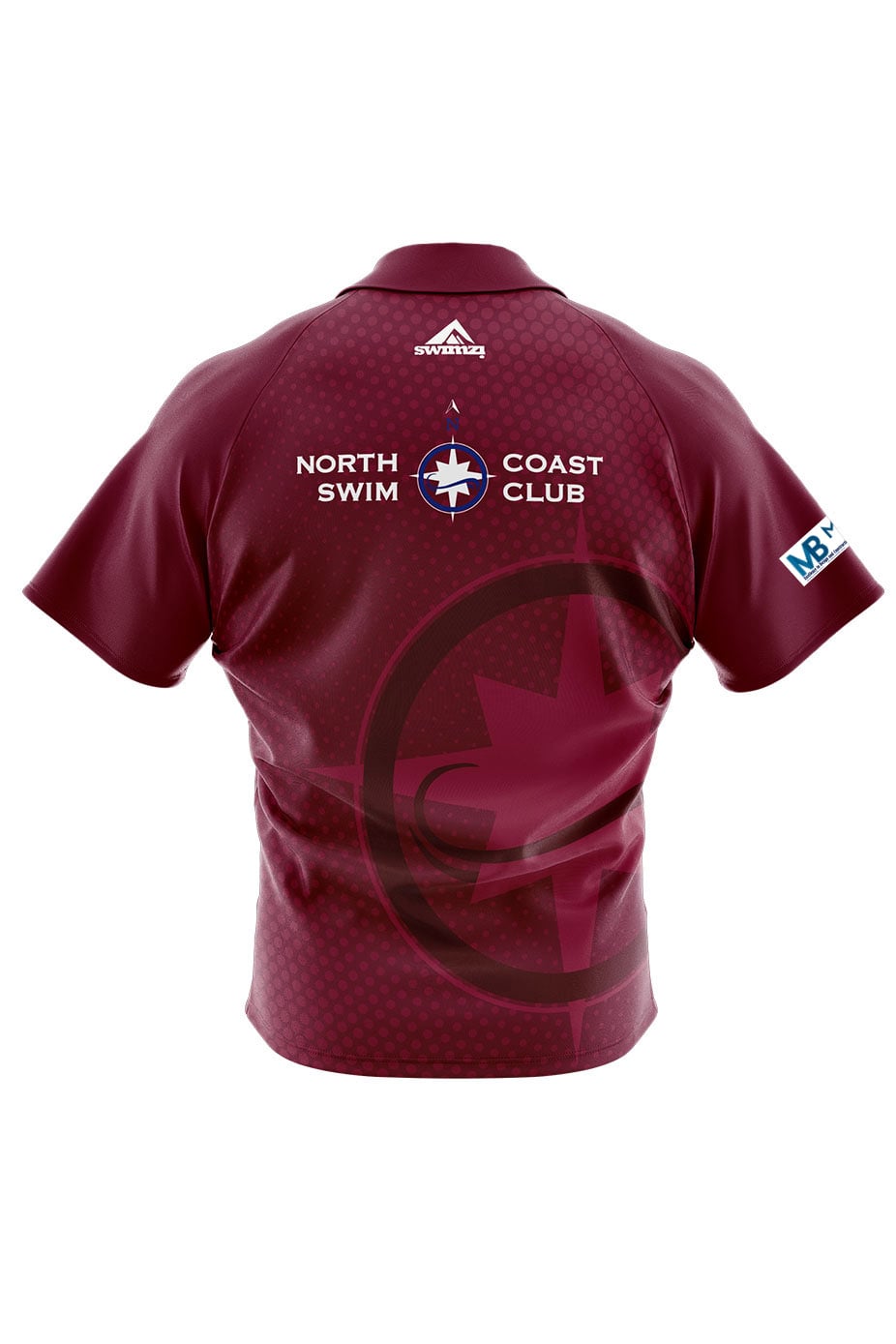 North Coast Swim Club Adult Unisex Supporters Shirt - Polo Neck - Maroon image 1