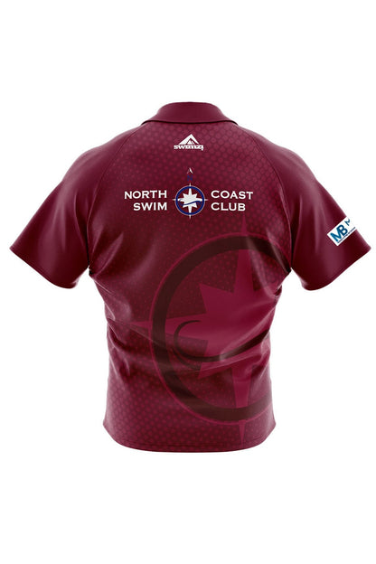 North Coast Swim Club Adult Unisex Supporters Shirt - Polo Neck - Maroon image 1