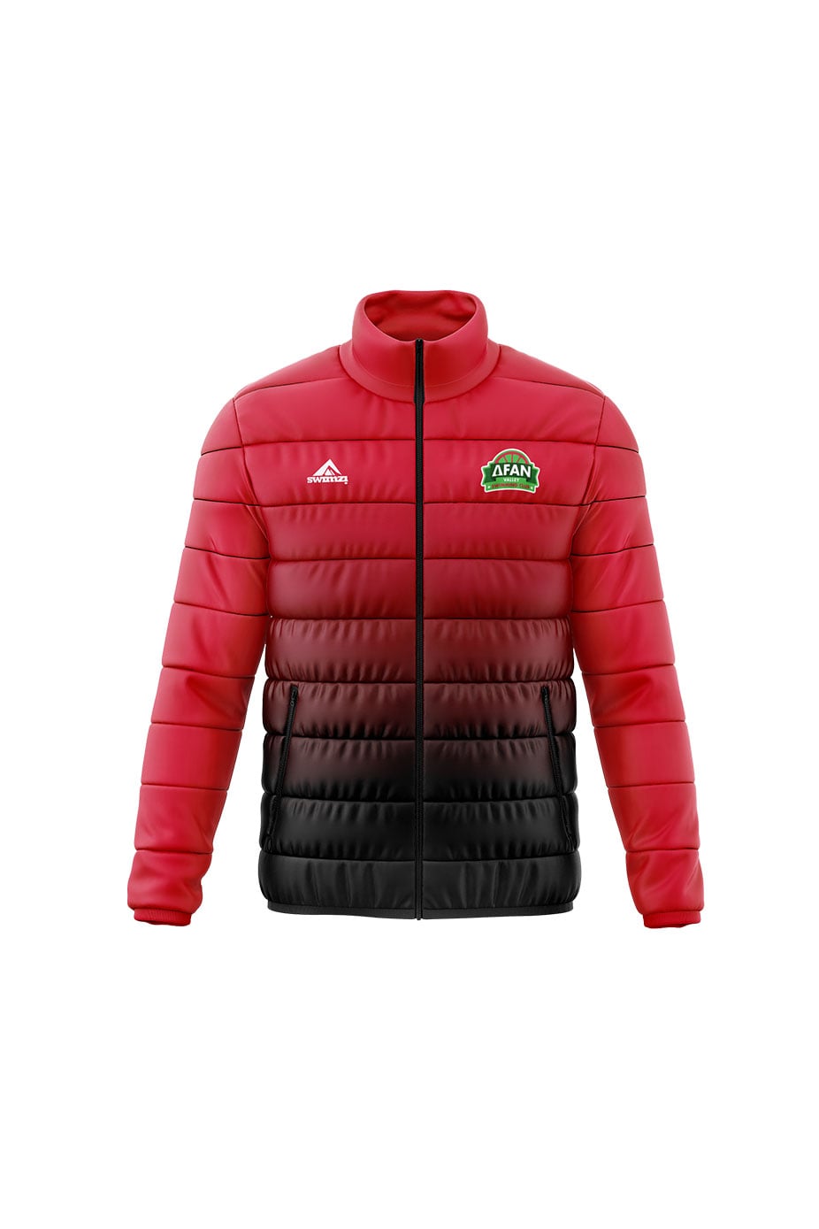 Afan Valley SC Adult Unisex Padded Jacket - Red/Black image 0