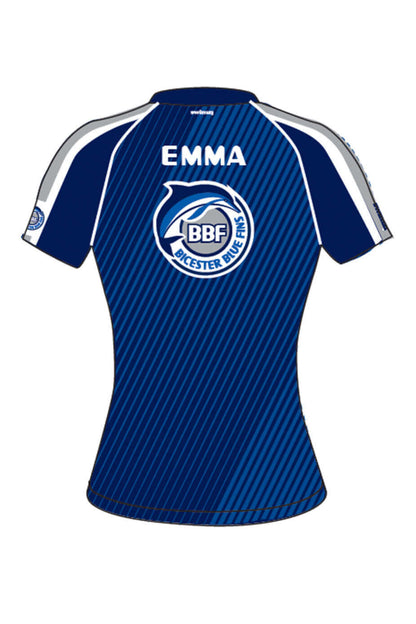 Bicester Blue Fins SC Adult Female Polyester Club Shirt - V-Neck image 1
