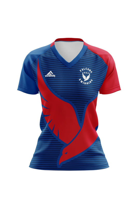 American International School of Jeddah Adult Female Swimming Club Shirt - V-Neck