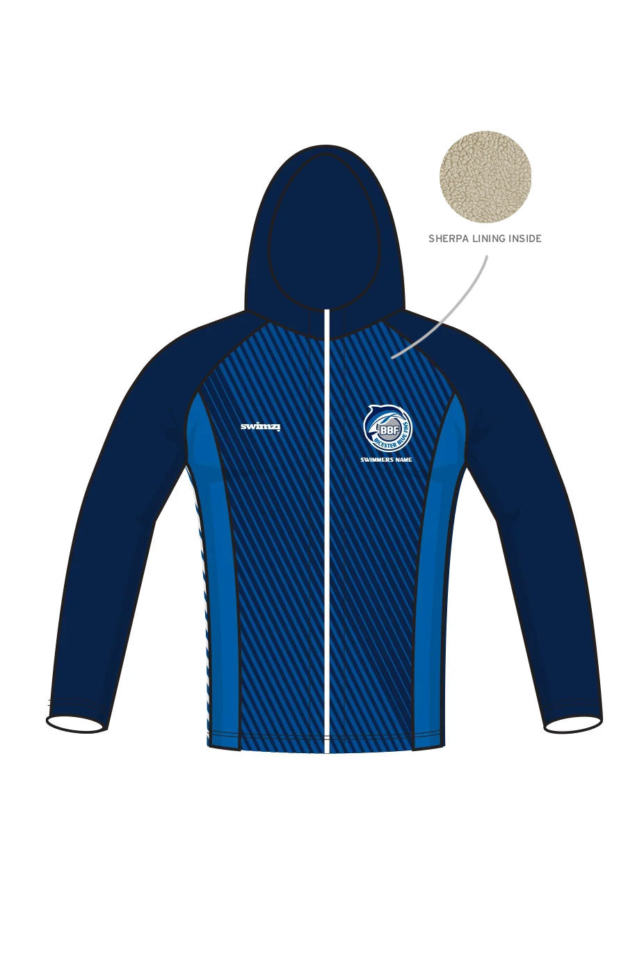 Bicester Blue Fins SC Adult Unisex Winter Zipped Performance Hoodie