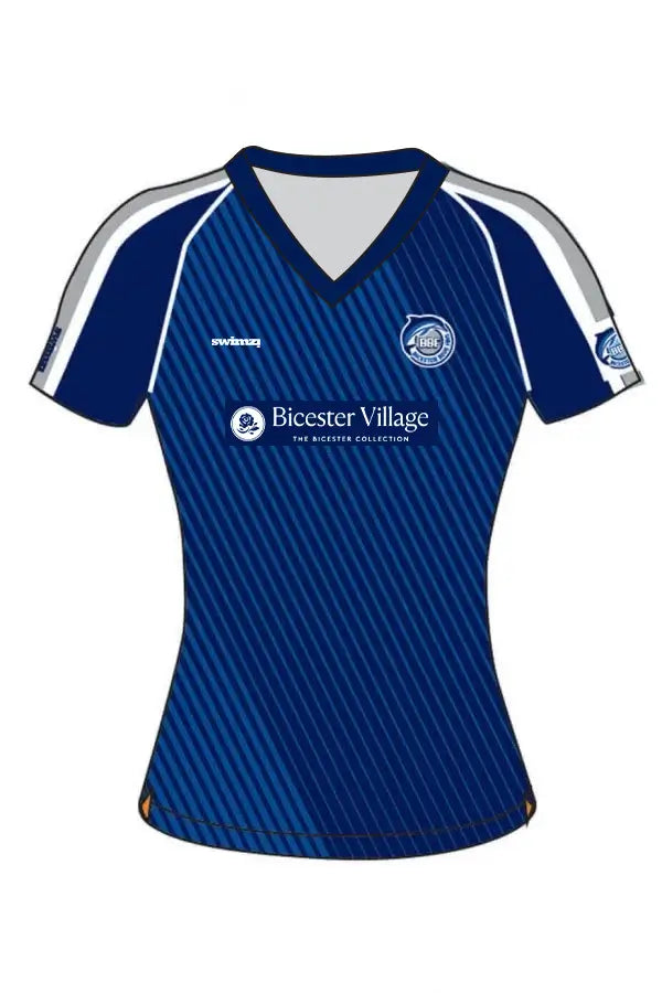 Bicester Blue Fins SC Adult Female Polyester Club Shirt - V-Neck
