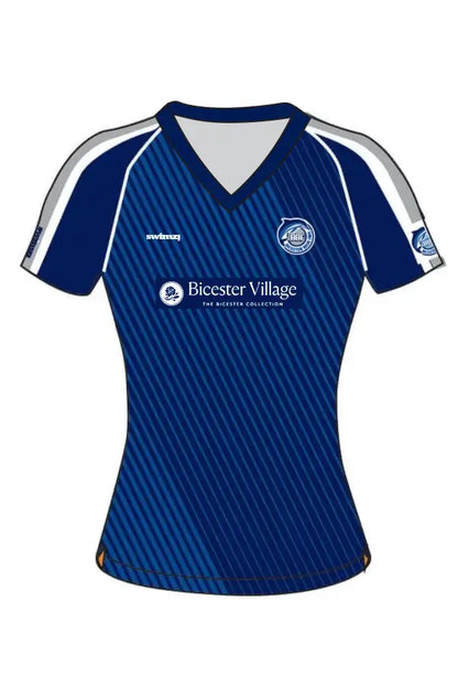 Bicester Blue Fins SC Adult Female Polyester Club Shirt - V-Neck