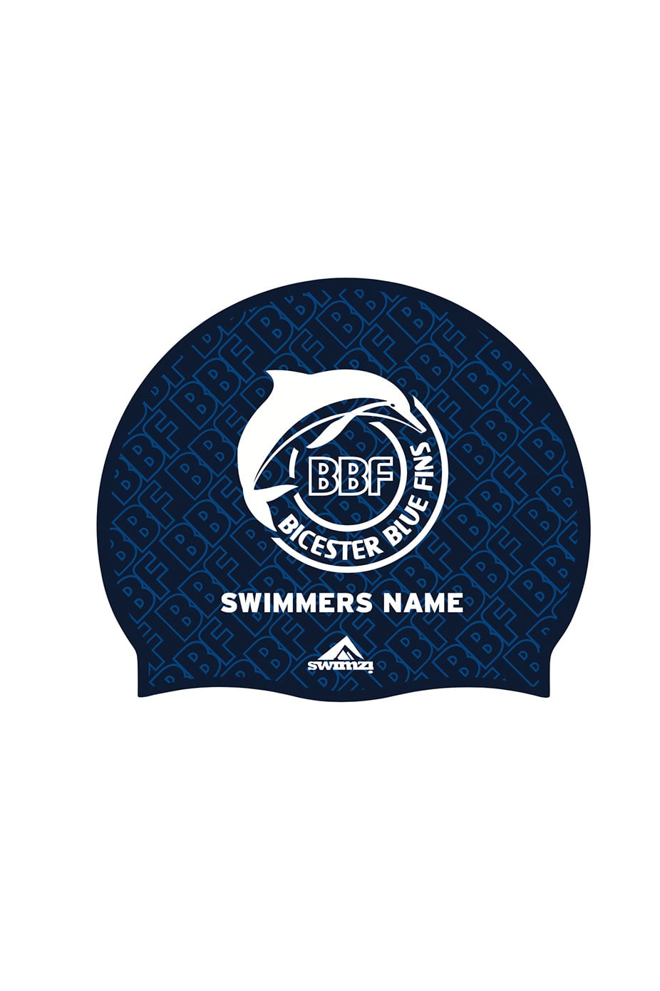 Bicester Blue Fins SC Unisex Club Swim Cap - Silicone Suede