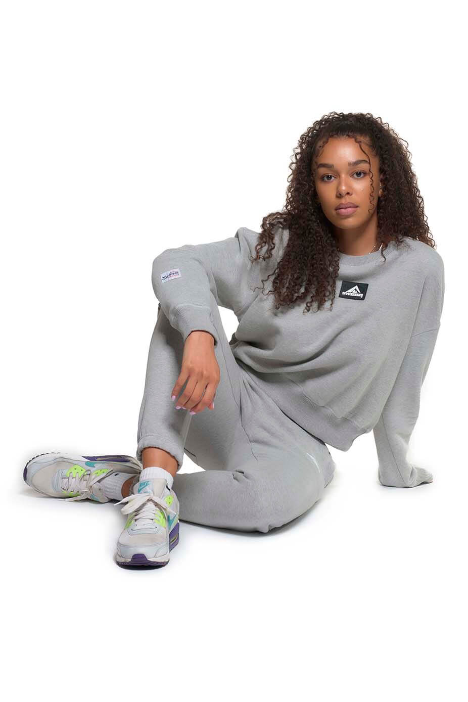 Blizzard Grey Crew Neck Crop Sweat