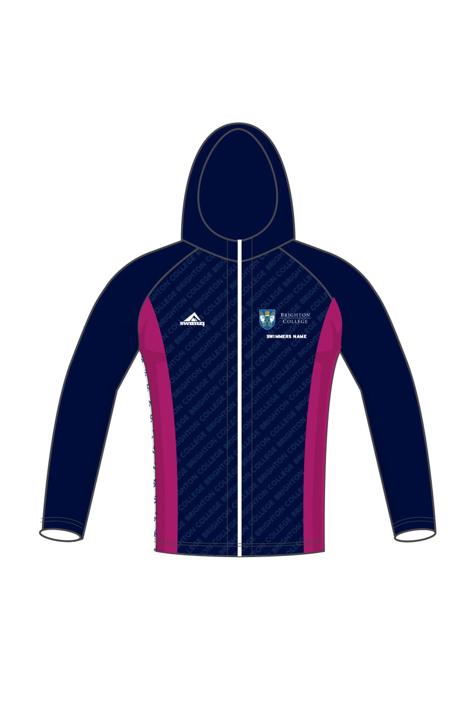 Schools Swimming Super League Kids Unisex Brighton College Zipped Performance Hoodie