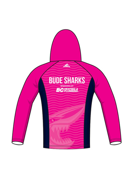 Bude Sharks Kids Unisex Winter Zipped Performance Hoodie Pink