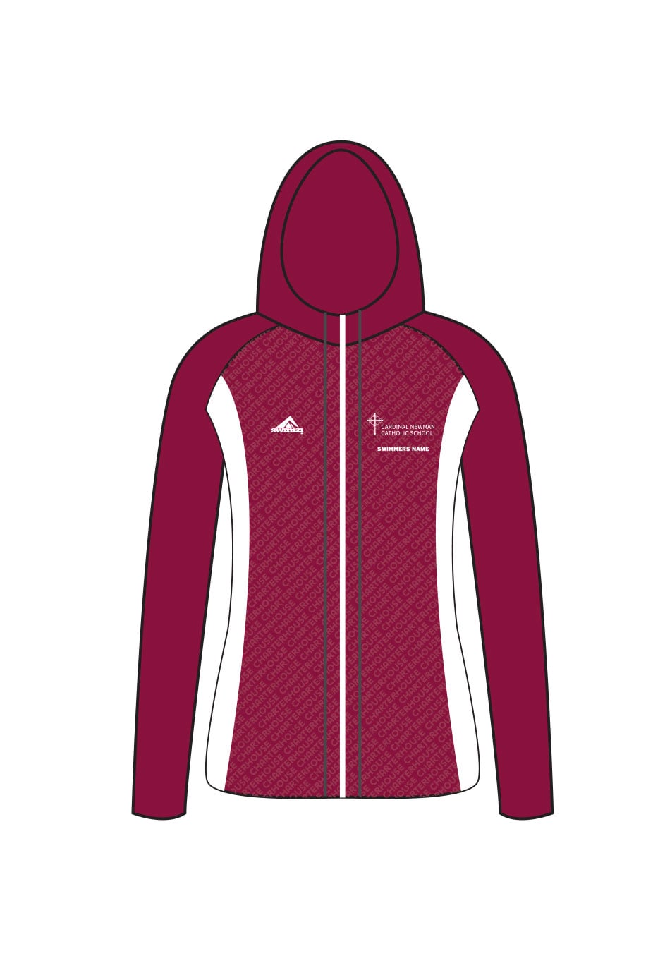 Schools Swimming Super League Kids Female Charterhouse Zipped Performance Hoodie