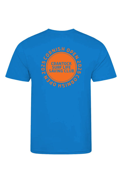 Crantock SLSC Adult Unisex Cool Tee - Crew Neck - Cornish Open