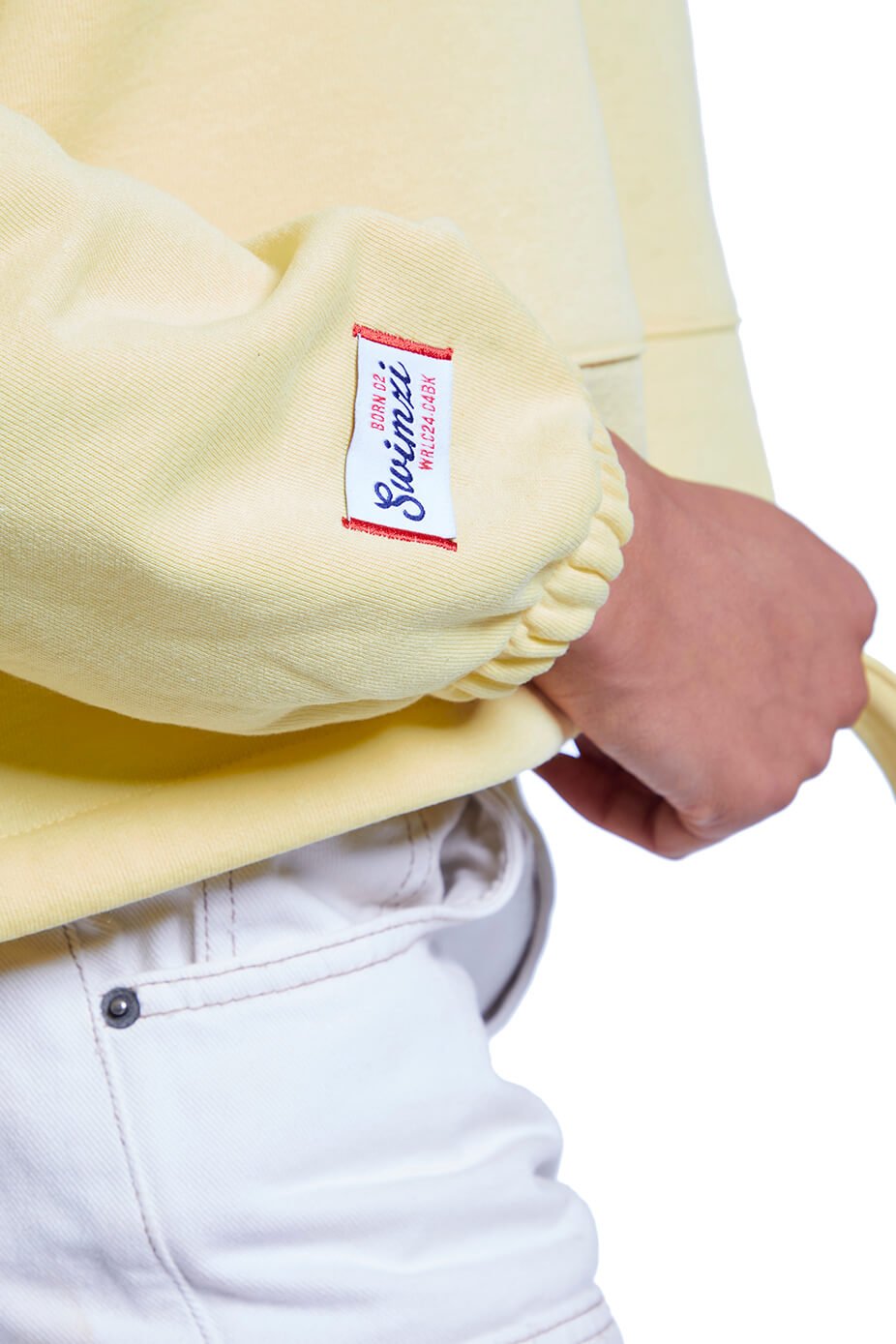 Lemon Oversized Cropped Pullover Hoodie