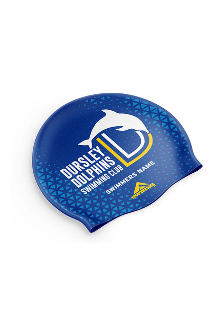 Dursley Dolphins SC Unisex Club Swim Cap - Silicone Suede