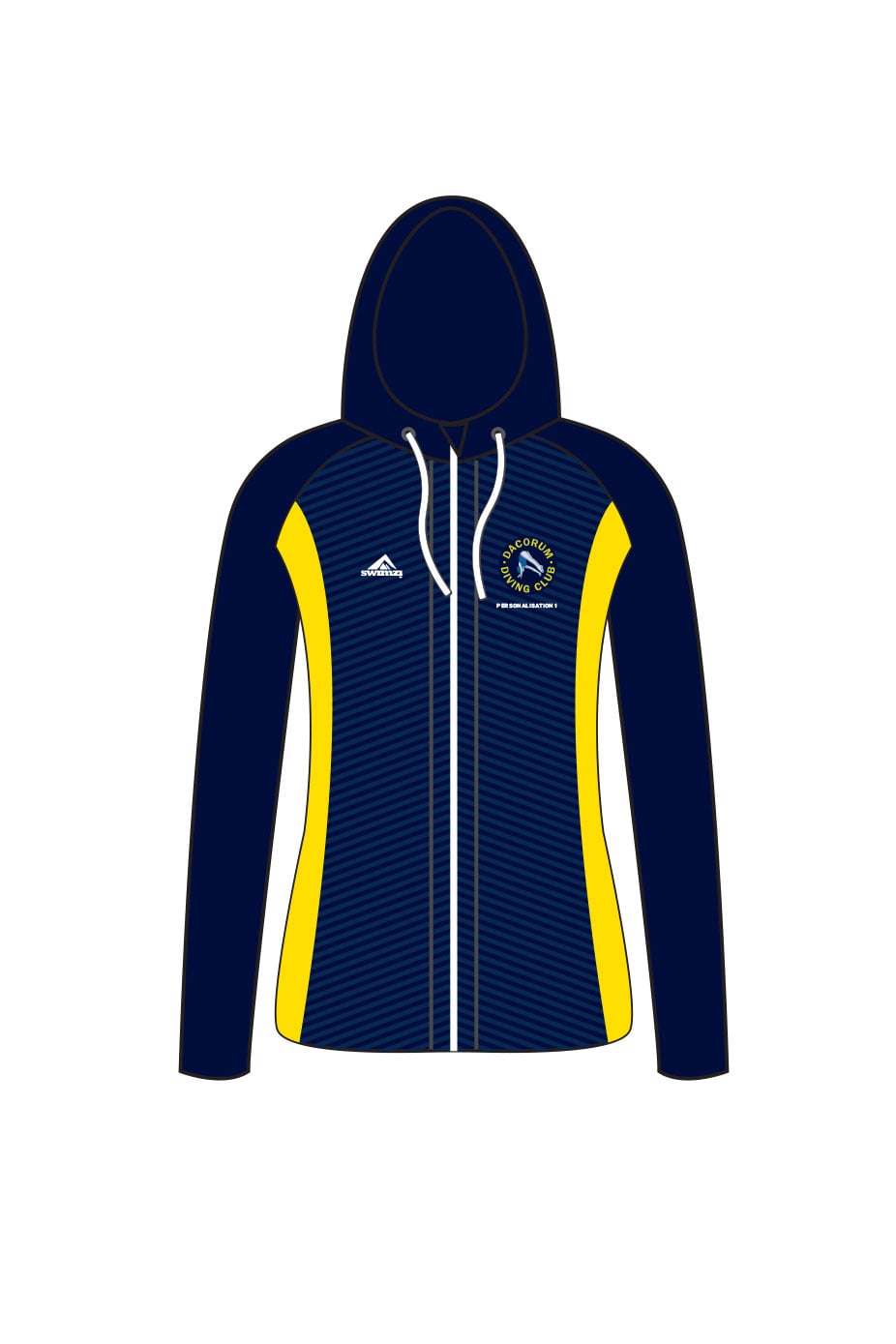 Dacorum Diving Club Kids Female Zipped Performance Hoodie