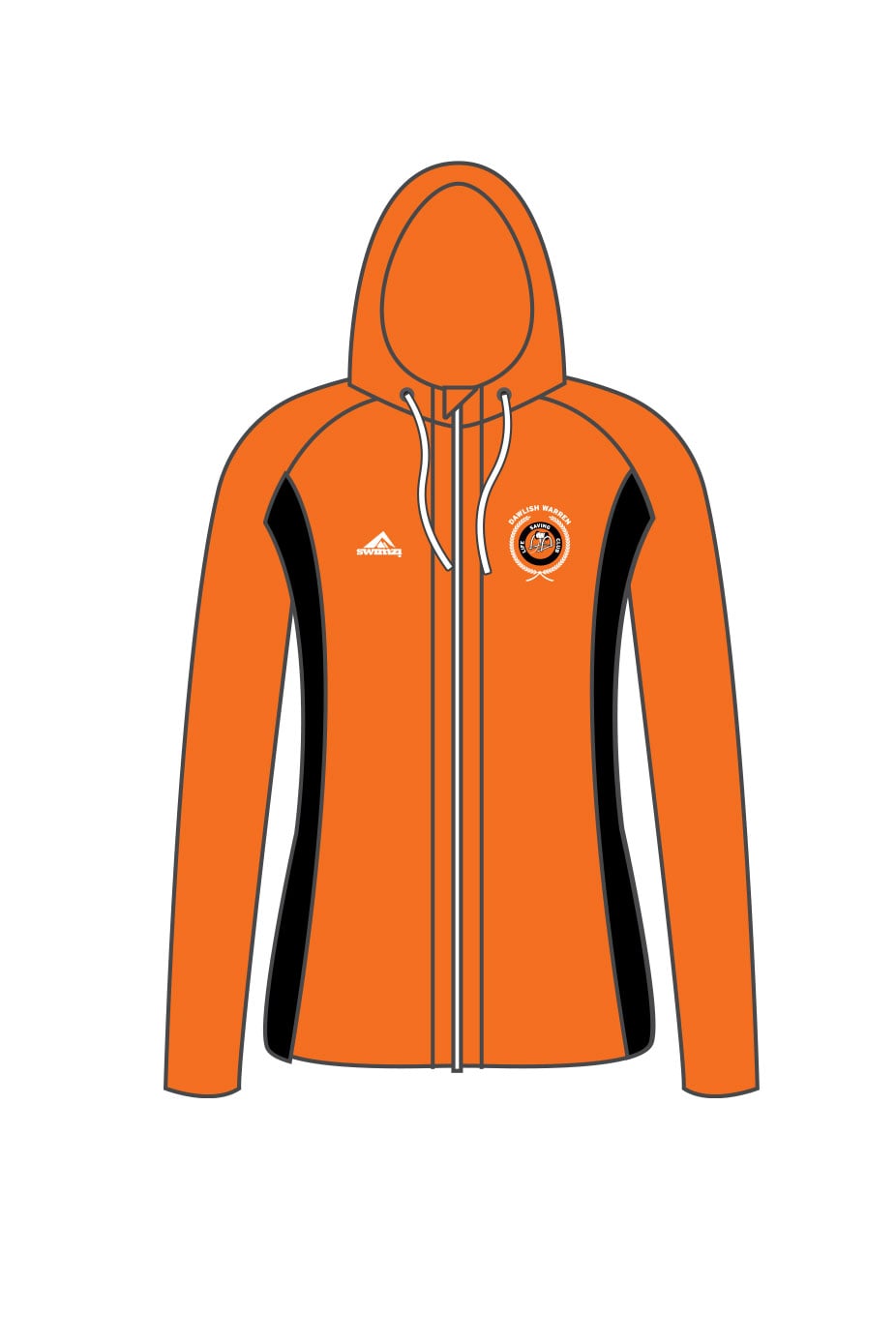 Dawlish Warren LSC Kids Female Orange Zipped Performance Hoodie