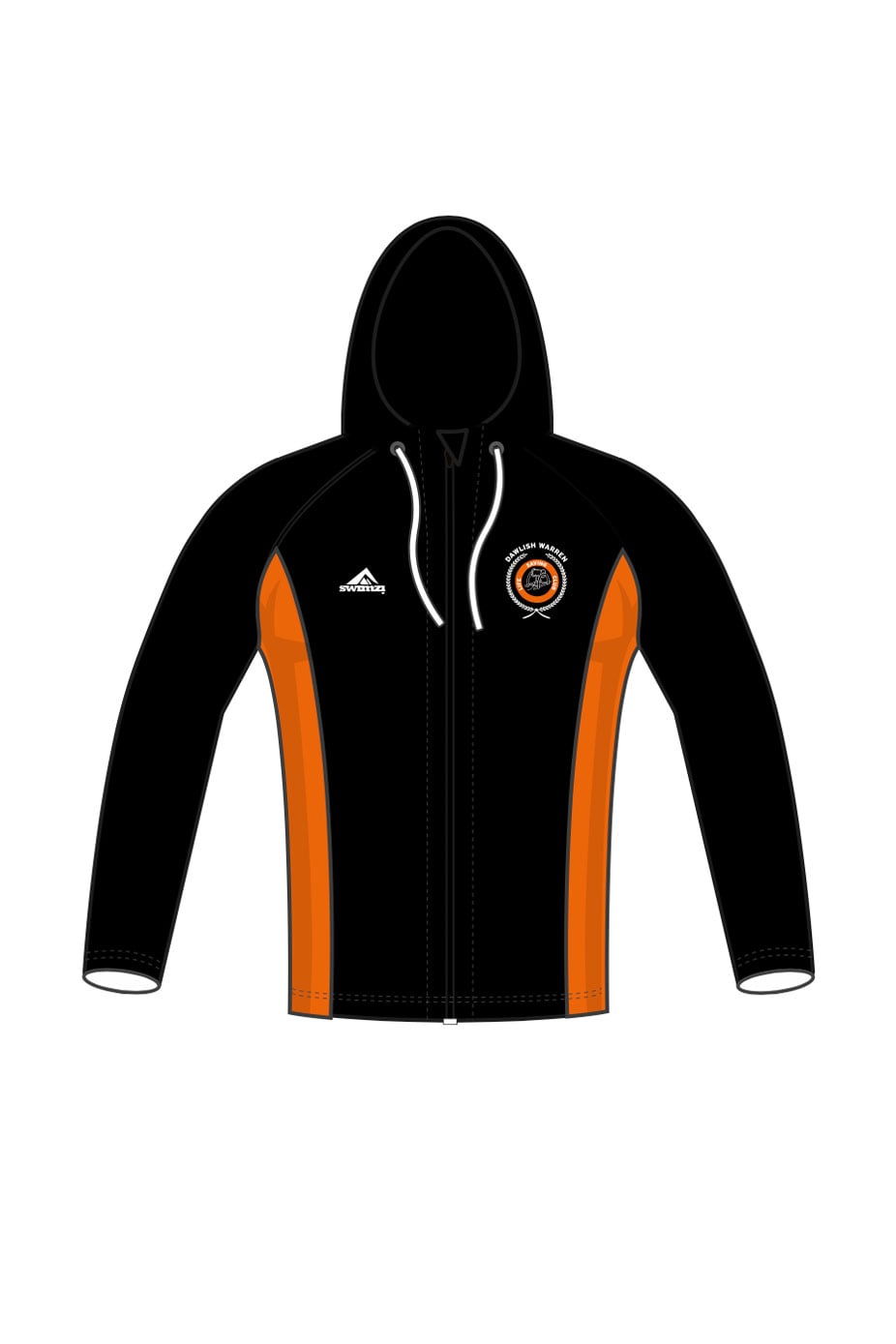 Dawlish Warren LSC Kids Unisex Black Zipped Performance Hoodie