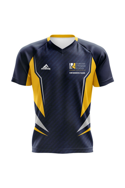 Schools Swimming Super League Kids Unisex Dorothy Stringer School Club Shirt - V-Neck