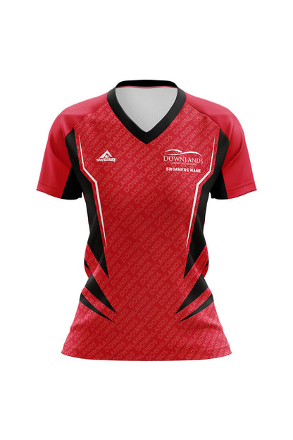 Schools Swimming Super League Kids Female Downlands Club Shirt - V-Neck