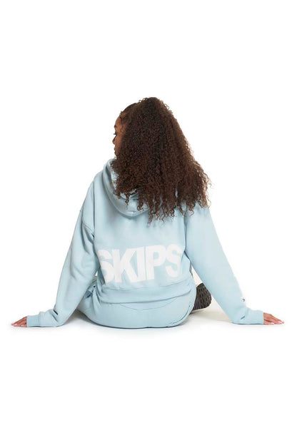 Duck Egg Blue Zipped Crop Hoodie