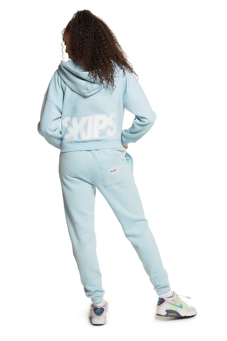 Duck Egg Blue Zipped Crop Hoodie