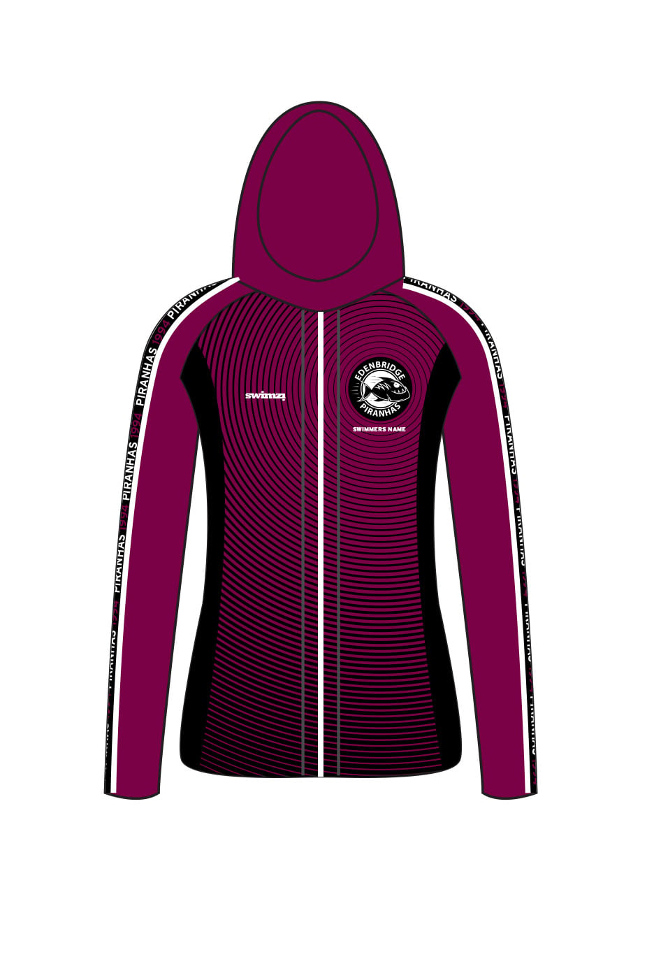 Edenbridge Piranhas SC Kids Female Zipped Performance Hoodie