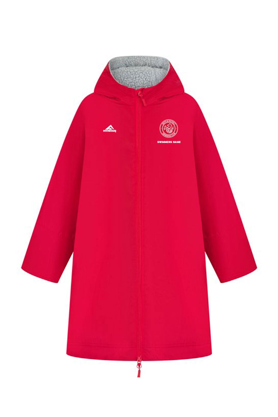 Erith amp District SC Kids Unisex Swimzi Team Robe - Red