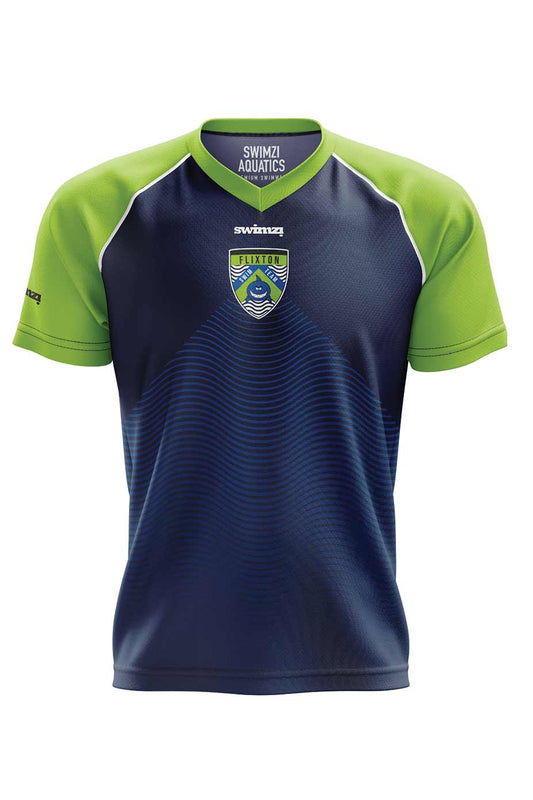 Flixton Swim Team Adult Unisex Polyester Club Shirt - V-Neck