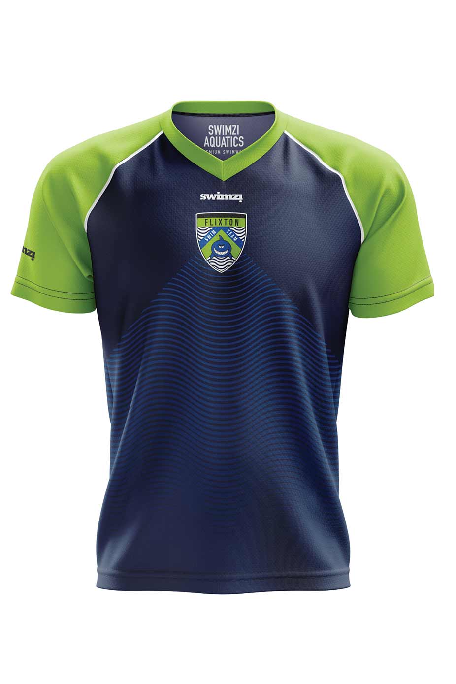 Flixton Swim Team Kids Unisex Polyester Club Shirt - V-Neck