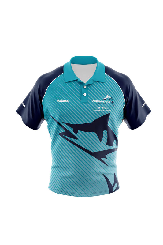 Ginninderra Swim Club Adult Unisex Polyester National Rep Shirt - Polo Neck