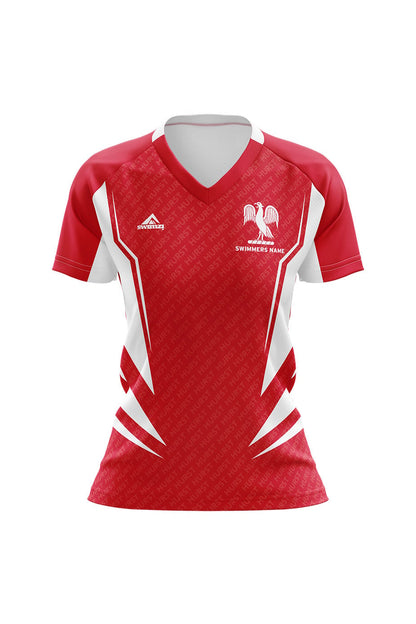 Schools Swimming Super League Kids Female Hurst College Club Shirt - V-Neck