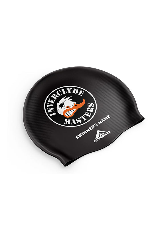 Inverclyde Masters SC Unisex Club Swim Cap - Silicone Suede - Black